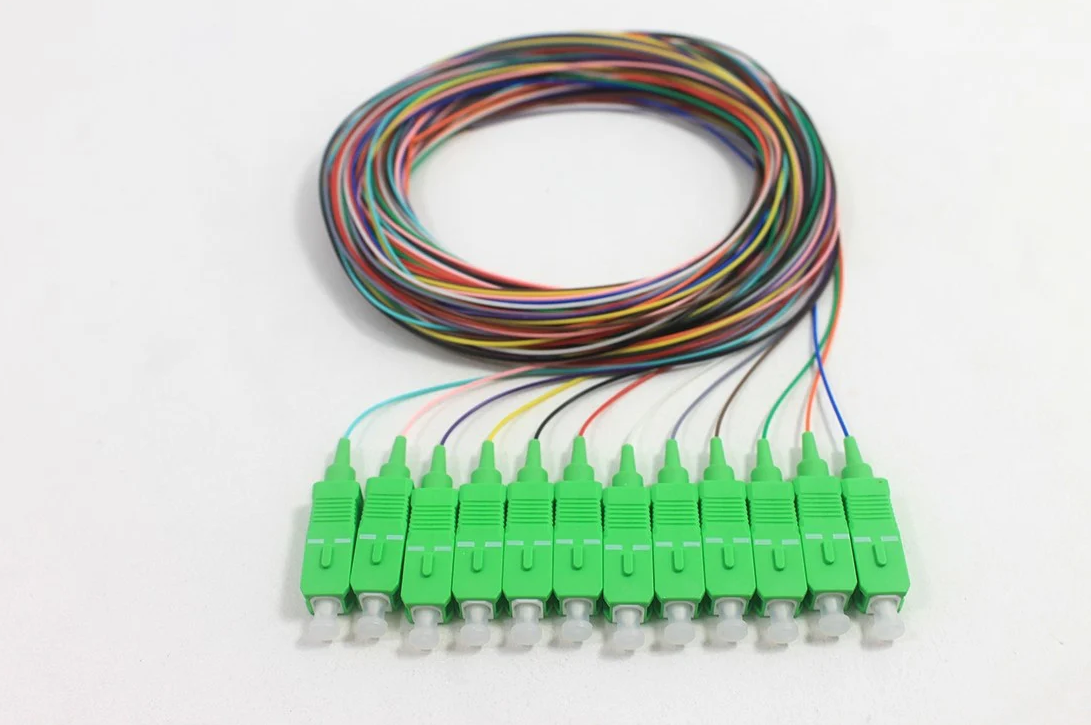 FBR-PT-SM-SC-APC-12C-1M 12 CORE - RENKLI SC APC SM 9/125 PIGTAIL - 1 MT